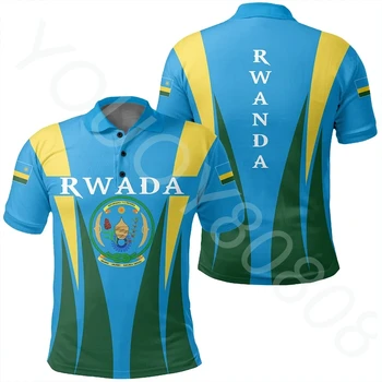 Letné Afrike Zóny Oblečenie Afrike Zóny Polo Shirt - Rwanda Polo Tričko Apex Štýl Príležitostné Športové Street Style Topy pre Mužov Obrázok