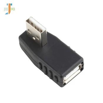 500pcs/veľa Veľkoobchod Black 90 Degre USB 2.0 mužmi Adaptér Konektor pre Notebook PC Obrázok