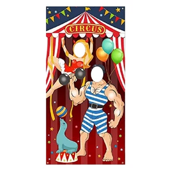 Karneval Cirkus Party Dekorácie Karneval Foto Dvere Banner Pozadie Rekvizity, Veľké Textílie Foto Dvere Banner na Karneval Obrázok