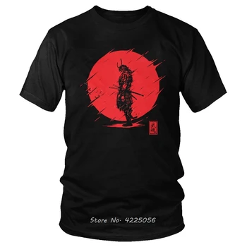 Cool Samuraj Ducha T Shirt Mužov Značky Krátky Rukáv Bavlna Tee Top Červené Slnko Japonský Armor Bojovník T-shirt Tees Klasické Tričko Obrázok