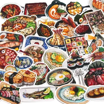 35pcs Japonské Jedlo Nálepka pre Deti Sushi Sukiyaki Scrapbooking Nálepky Japonský Papiernictvo Dekoratívne Samolepky 37-71MM Obrázok