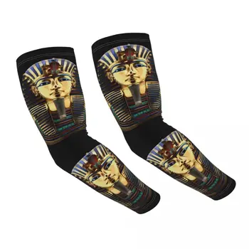 Staroveký Egypt Tutankhamun Faraóna Športové Kompresie Rameno Rukávy Muži Ženy Egyptský Kráľ Tut UV Ochrany Tetovanie zakryť Obrázok