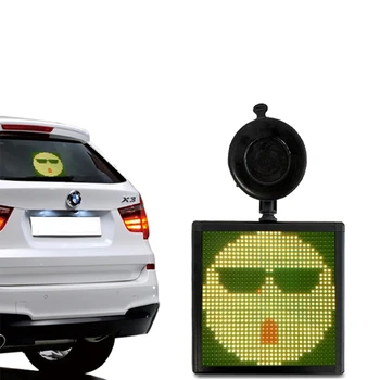 P4-32x32 Auto Okno LED Displej RGB Farebné Svetlo Obrazovky DIY WIFI Ovládanie LED tabuľa Emócie Úsmev Animácie LED Auto Displej Obrázok