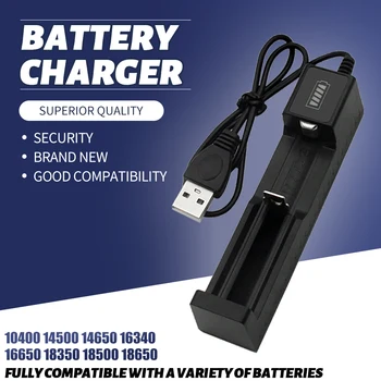18650 Batérie, Nabíjačky pre 14500 16650 14650 18500 USB Universal 1 Slot Smart Rýchle Nabíjanie Nabíjateľné Lítiové Batérie, Nabíjačky Obrázok