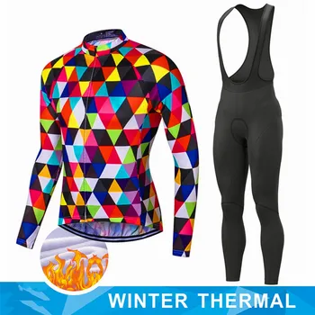 2023 Zimné Cyklistika Dres Nastaviť Thermal Fleece Cyklistické Oblečenie MTB Cyklistické Oblečenie Udržiavať v Teple, Horský Bicykel, jazda na Bicykli Nosiť Oblek Obrázok