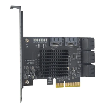 PCIE Rozširujúca Karta PCI-E 4X Do 8 Port GEN3 SSD Stúpačky Karty SATA 3.0 HDD Adaptér Controller Hub Násobiteľ pre 2U Počítači Obrázok