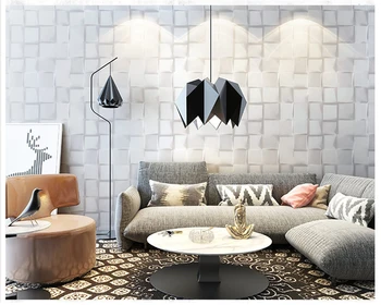 beibehang 3D stereo Nordic čierne a biele kockované stenu papier reštaurácia s oblečením holičstvo osobnosti tapety behang Obrázok