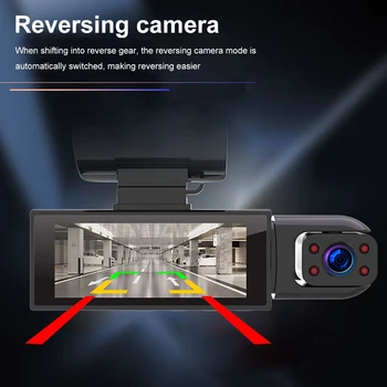 1080P Kamera, videorekordér G-Senzor, Auto DVR Dash Cam Duálny Objektív Nočné Videnie Podpora 32GB Max 24h Detekcia Pohybu Parkovanie Režim Obrázok