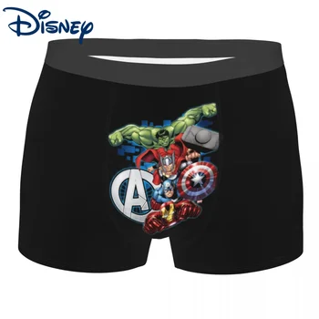 Muž Marvel Anime Kapitán Amerika Avengers Boxer Nohavičky Šortky, Nohavičky Polyester Bielizeň Disney Muž Sexy S-XXL Spodky Obrázok