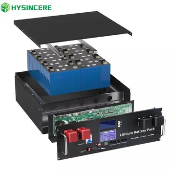 HYSINCERE Rack Namontované LiFePO4 48V 100AH Batériu 51.2 V 100Ah 5KW Lítiové Batérie, Hlboké Cyklus pre Solárny Systém Obrázok