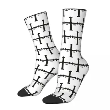 Cruz De Asturias Španielsko Hodiť Kontrast, farebné ponožky Elastické Ponožky Vtipné Novinky Horúce Predaj R207 Osadenie Obrázok