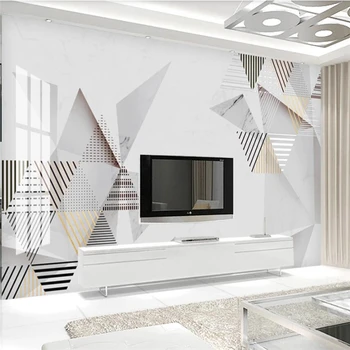 wellyu Vlastné veľké nástenné maliar moderný minimalistický geometrické tvorivé abstraktné jazz bieleho mramoru tapetu pozadia Obrázok