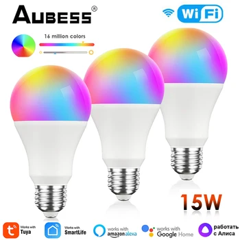 TUYA Smart WiFi Magic Žiarovky E27 RGBCW15W LED Svetlo, Žiarovka, Svetlo Lampy Inteligentný Život Kontroly Podporu Alexa Domovská stránka Google Yandex Alice Obrázok