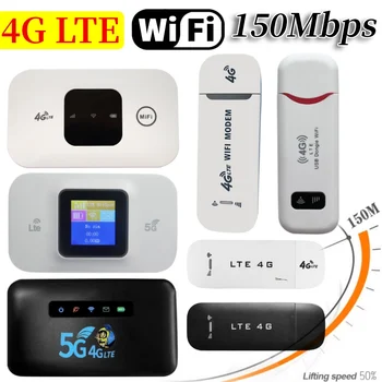 4G WiFi Router 150Mbps USB Dongle Mobile Hotspot Prenosné Vonkajšie Bezdrôtové Mobilné 4G Lte siete Wi fi Router, Modem So Sim Kartu Obrázok