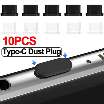 10pcs Typ-C Prachu Konektor USB Nabíjací Port Chránič Silikónový Anti-prach Plug Kryt Spp pre Samsung Huawei Xiao Telefón Dustplug Obrázok