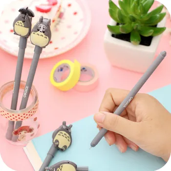 1pcs Kawaii office gélové pero, Kreatívne roztomilý Totoro vzor školy kancelárske potreby Dodávok Čierneho atramentu 0,5 mm Pero náplň Obrázok