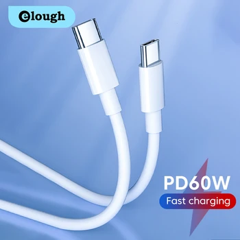 Elough PD 60W USB Typu C, USB C Kábel Rýchle Nabíjanie 3.0 pre Huawei Xiao 13 12 Pro Samsung PD USB Typu C Dátový Kábel pre iPad Obrázok