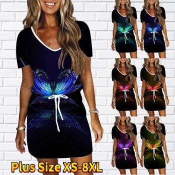 2023 Nový Dizajn Tlačených Lete Žien Vintage Slim Elegantné Šaty Sukne Denne Sexy Krátke Sukne tvaru Voľné Krátke Sukne Obrázok