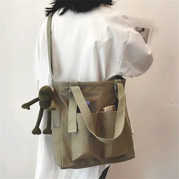 Vodotesný Vak Veľkú Kapacitu, Plátené tašky Žena Messenger kórejských Študentov Harajuku Japonský Jeden-ramenný Veľká Taška Tote Bag Obrázok