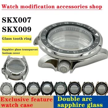 SKX007/9 príslušenstvo, sklo zub krúžok sapphire transparentné spodný kryt upravené prípade vhodná pre Seiki pohyb potápačské hodinky Obrázok