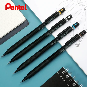 Japonsko Pentel Mechanické Ceruzky Graf PG1000 Black Kreslenie Ceruzkou 0.3 0.5 0.7 mm HB Papiernictvo Japonský Školské potreby Obrázok