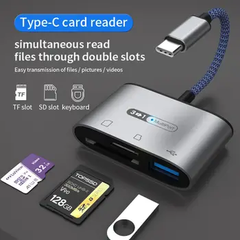 Univerzálny Typ-c Čítačka Kariet usb3.0 kartu sd tf kariet 3 v 1 Multifunkčné prevodník USB napájací adaptér Pre Kamery, Notebook, Pc Sumsung Obrázok