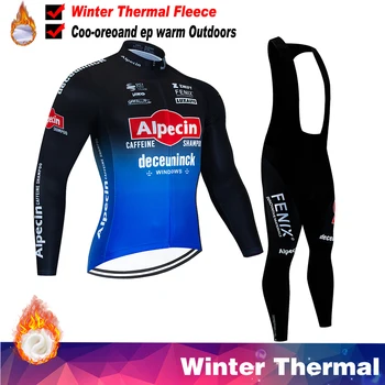 Alpecin 2023 Zimné Závodná Cyklistika Dres Nastaviť Thermal Fleece, Muži Dlhé Mountian Cyklistické Oblečenie Nosiť Ropa Ciclismo Ciclismo Oblečenie Obrázok