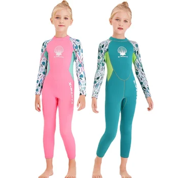 Nové Medúzy Neoprénová Deti Potápačský Oblek Plavky Girls Long Sleeve Surfovanie Plavky pre Dievča plavky Neoprén Obrázok
