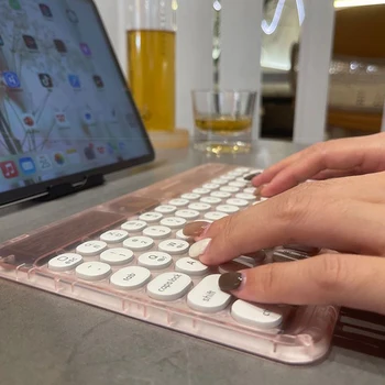 Kompaktná Bezdrôtová Klávesnica Univerzálny Telefón, Tablet Keyboard Anti-Odtlačkov prstov Bluetooth-kompatibilné pre Laptop a Desktop Obrázok