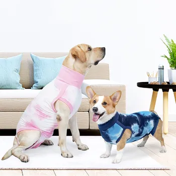 Oblečenie pre psy, Pet Pyžamá Bavlnená/Spandex Pooperačné Oblečenie, oblečenie pre voľný čas Sterilizácie Oblečenie pre Malé a Stredne Veľké Psy Obrázok