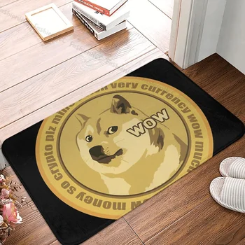 Dogecoin Bitcoin Kúpeľňa Non-Slip Koberec Na Základné Spálňa Mat Vitajte Rohožky Poschodí Dekorácie Koberec Obrázok