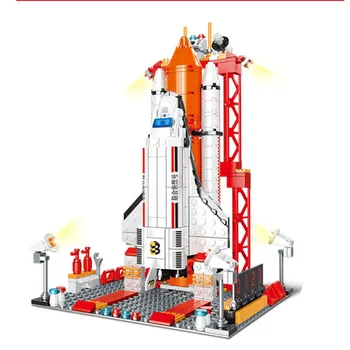 2023 Letecký Spustenie Centrum Výskumu Kyvadlová Lunárny Vesmírnej Stanice Štarte Rakety Stavebné Bloky Model Tehly Sady Nápady Obrázok