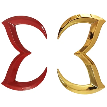 2 Ks Zlo M Logo, Znak, Odznak Obtlačok Na Mazda Karosérie Zadný Kufor Odtlačkový Nálepky, Štítok Dekor Červený & Gold Obrázok