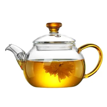 Teapots Teaware Domov malé kanvica Vysokej borosilikátového skla kanvica Mini Kung Fu Čaj hrniec Transparentné sklo coffee pot 260ml predaj Obrázok