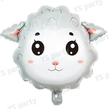 5 ks Biele Hlavu ovce Fóliové Balóniky Detí, narodeniny, party dekor Baby Sprcha svadby manželstva izba balóny Obrázok