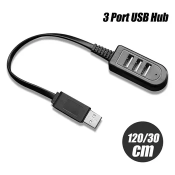 USB Rozbočovač 3 Port 0.3/1,2 M Nabíjací Kábel USB2.0 Hub S Výkonom Extender Mini Adaptér Pre Notebook PC Prenosný Rozšíriť Údaje Line Obrázok
