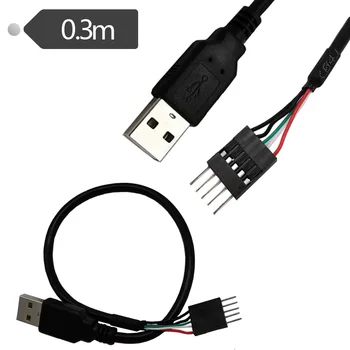 IDC Dupont Doske Interné USB 5pin na Externé USB Muž PC Doska Údaje Predlžovací Kábel Obrázok