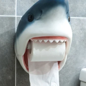 Žralok Roll Držiteľov Živice Dolphin Papierových Uterákov, Wc, Kúpeľňa Police Držiak na Stenu Európsky Štýl Vaňa Dekorácie Obrázok