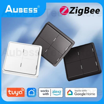 AUBESS ZigBee Smart Switch Tuya Inteligentný Život Bezdrôtový Scény vypínač Tlačidlo Radič 1/2/3/4 Gang Obytných Automatizácie Obrázok