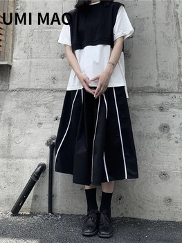 UMI MAO Yamamoto Tmavý Štýl Streetwear Dizajn Alternatívna Móda Jar, Jeseň A-line Sukne Ženy Pastel Goth Oblečenie Y2K Obrázok