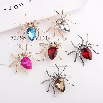 Ženy Crystal Kamienkami Kabát Štítok Pin Brošňa Nové Módne Mužov Spider Brošne Strany Darček Šperky, Oblečenie Šatku Príslušenstvo Obrázok