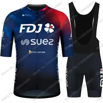 2023 FDJ Suez Cyklistika Dres Nastaviť Muži Ženy Cyklistické Oblečenie Francúzsko Tím Cestnej Bike Košele Vyhovovali Cyklistické Šortky Podbradník MTB Maillot Obrázok