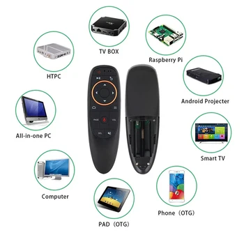 G10S Pro BT Vzduchu Myši 2.4 G Bezdrôtový Gyroskop, Inteligentné Diaľkové Ovládanie S Hlasom IČ Vzdelávania pre Android TV Box X9 Obrázok