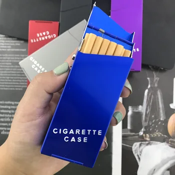 Trend Farebné Cigariet Box Kovové Prenosné Slim Cigareta Prípade Automatické Otvorenie Veka Osobné Fajčenie Nástroje Darčeky pre Ženy Obrázok