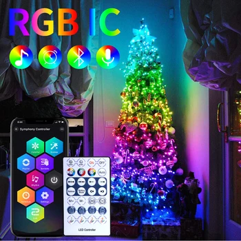 Smart Bluetooth LED Pás Svetla Infračervené Ovládanie RGB5050 Hudbu, Synchronizovať Flexibilné 5V Žiarovka pre TV Podsvietenie, Vianočné Dekorácie, Darčeky Obrázok