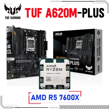 AMD A620 ASUS TUF HERNÉ A620M-PLUS Doske Pätice AM5 S AMD Ryzen 5 7600X Procesor CPU Auta Plochu 128 gb DDR5 Doska Obrázok