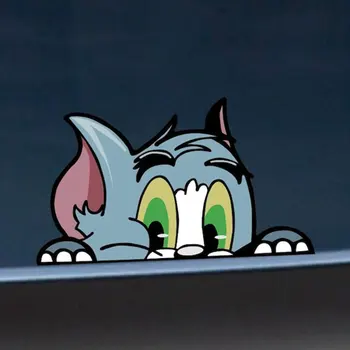Anime Auto Nálepky Kreslených Mačka Dekorácie Okna Nárazníka Peeker Nálepky, Auto Diely Externého Príslušenstva, Tlač Vinylové Nálepky Obrázok