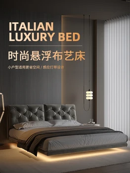 Svetlo Luxusné Pozastavené Posteľ Moderný Jednoduchý Master posteľná bielizeň Svadobné Lôžko Pozastavené Posteľ Indukčná Lampa s Manželskou Posteľou taliansky Minimálne Obrázok