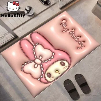 Sanrio Kuromi Melódie Rohože Cartoon 3D Diatomaceous Blato Rohože Kúpeľňa Nohy Mat protišmykové Rohože Rýchle Sušenie Koberec Domova Obrázok