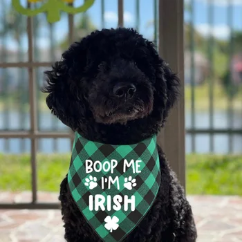 Boop Mi, že som Írsky St. Patrick ' s Day Psa Šťastie Bandana Reverzibilné Trojuholník Podbradníky Šatku Doplnky pre Psy, Mačky Domáce Zvieratá Obrázok